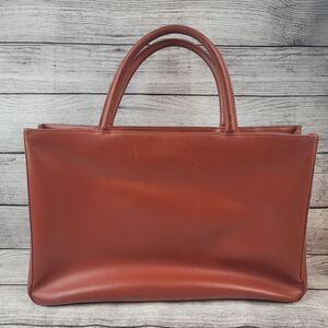 Furla Briefcase Handbag Orange Leather Laptop Bag